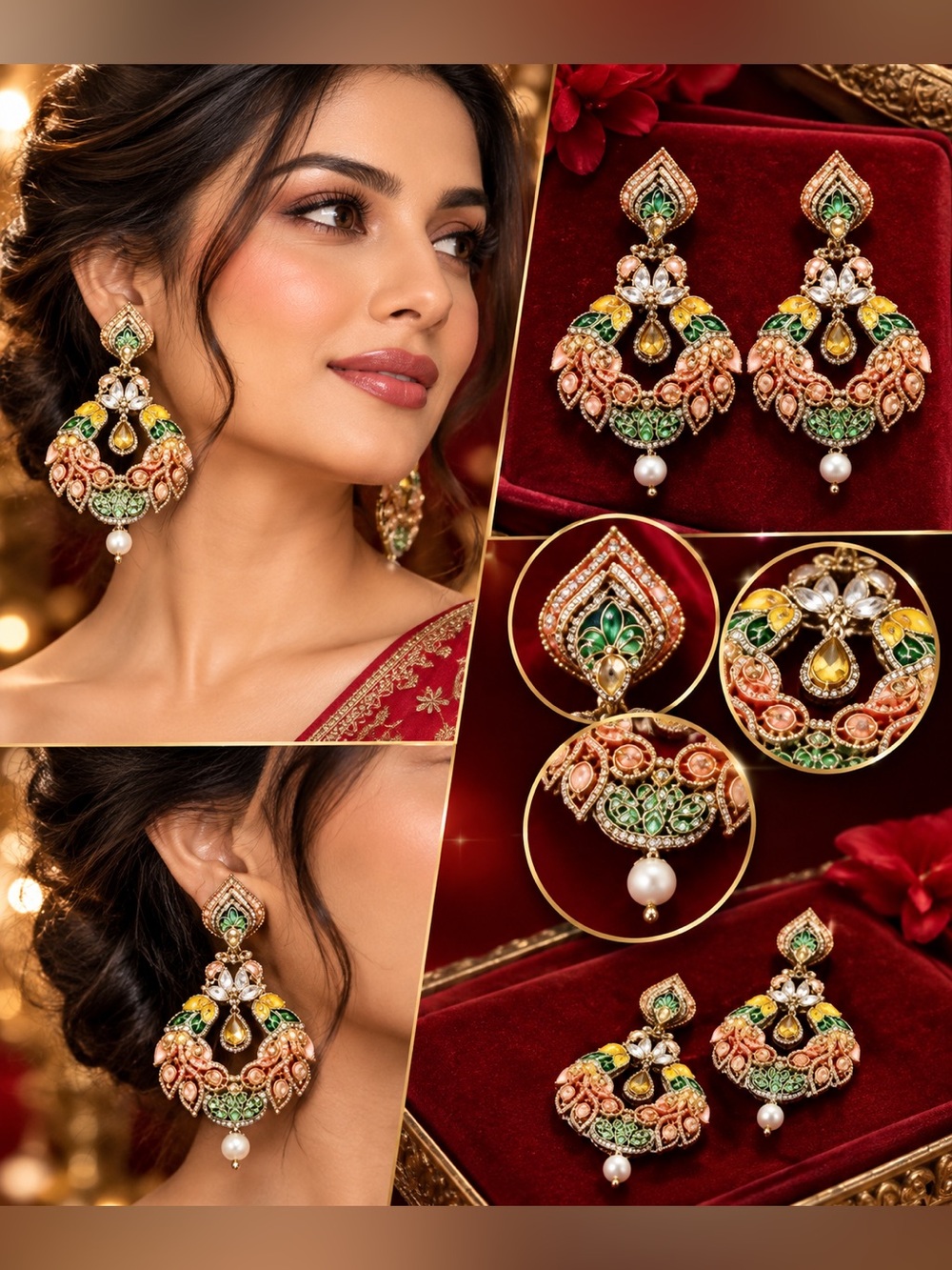 Vintage Stunning Multicolor Statement Chandelier Earrings â Elegant & Luxury